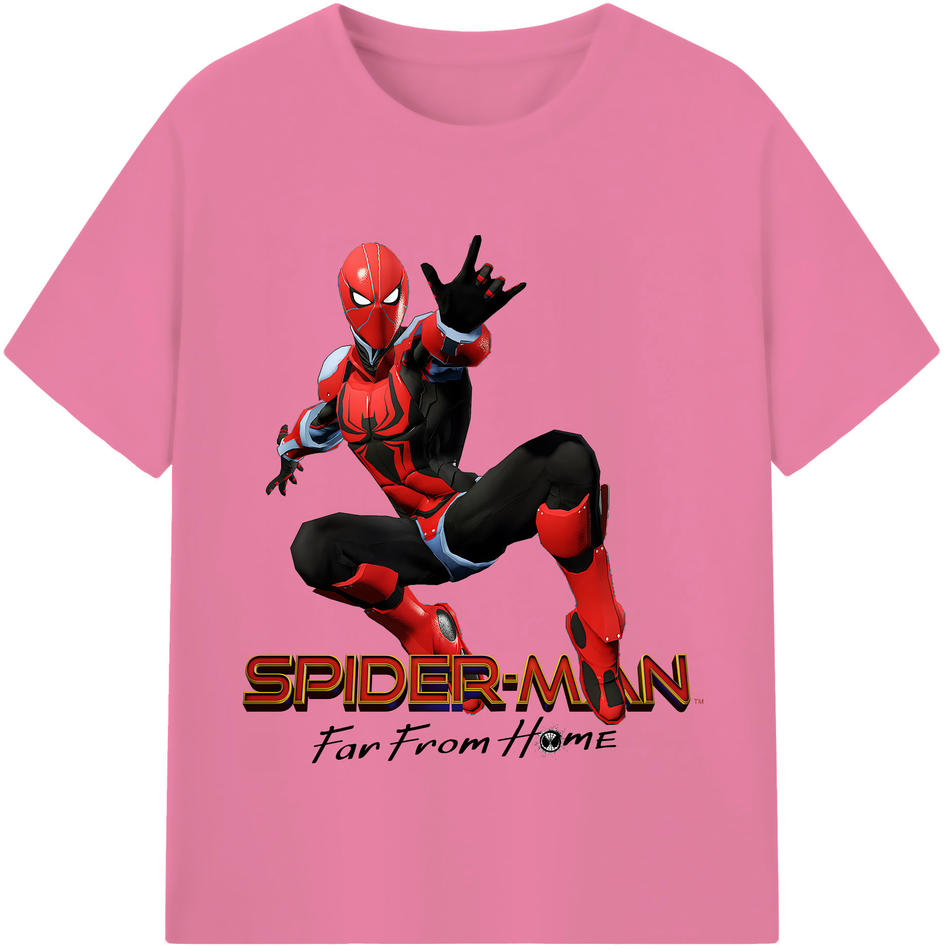 （画像用） Spider Man スパイダーマン 綿100％半袖Tシャツ（フロントプリント）
